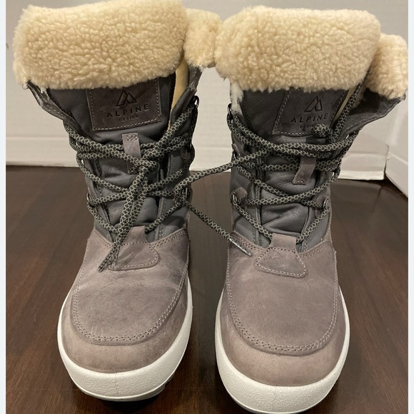 Alpine Design Shoes - Alpine Design NEW Leather Gray Winter Waterproof Boots, Women’s Size 8.5